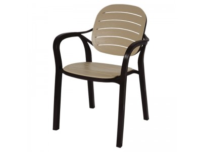 Градински стол РУМБА (кафяво/беж)